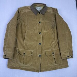 L.L. Bean Women's L Corduroy Barn Coat Field Jacket Thinsulate Lined Tan Reg